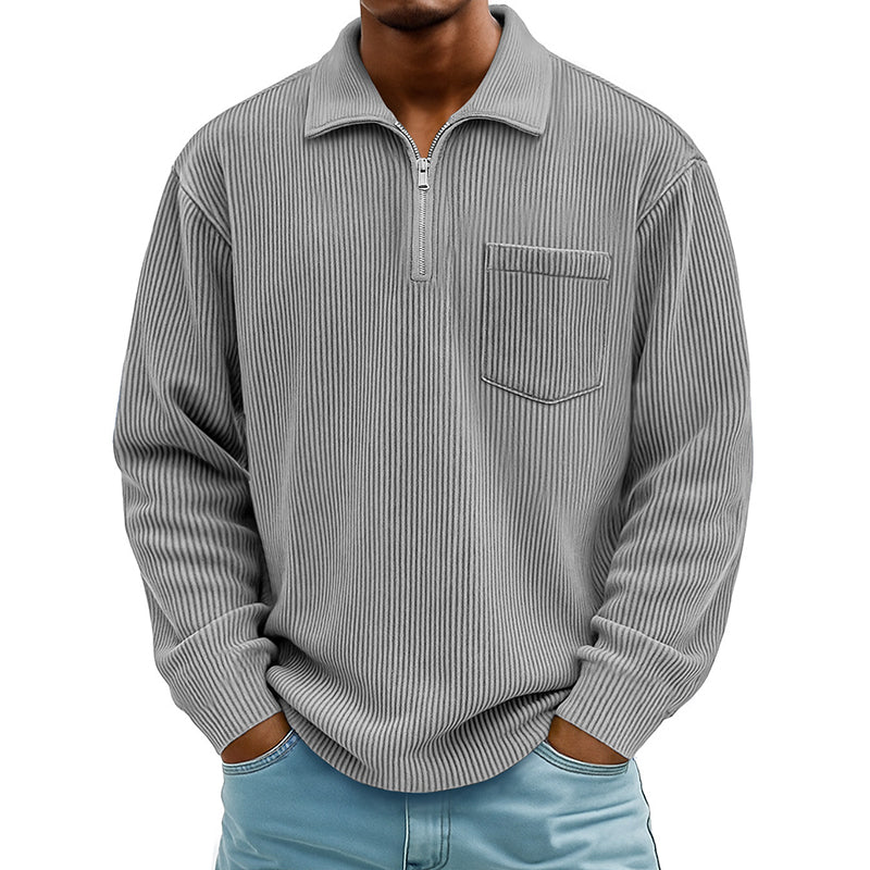 Everyday Ribbed Half-Zip Comfort Sweater