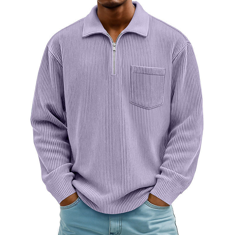 Everyday Ribbed Half-Zip Comfort Sweater