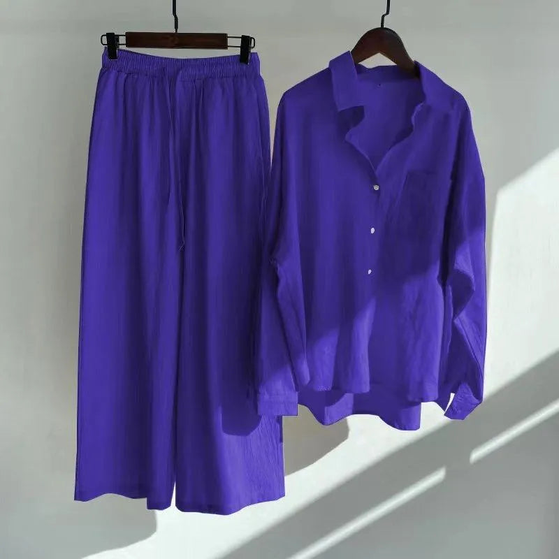 Designer Women's Slacks High Waist Cotton