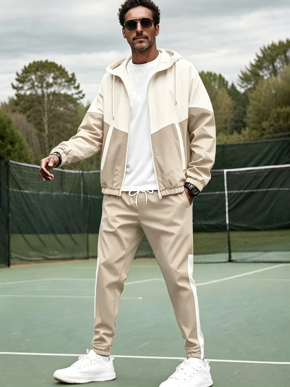 Cozy Color-Block Relaxed Fit Tracksuit