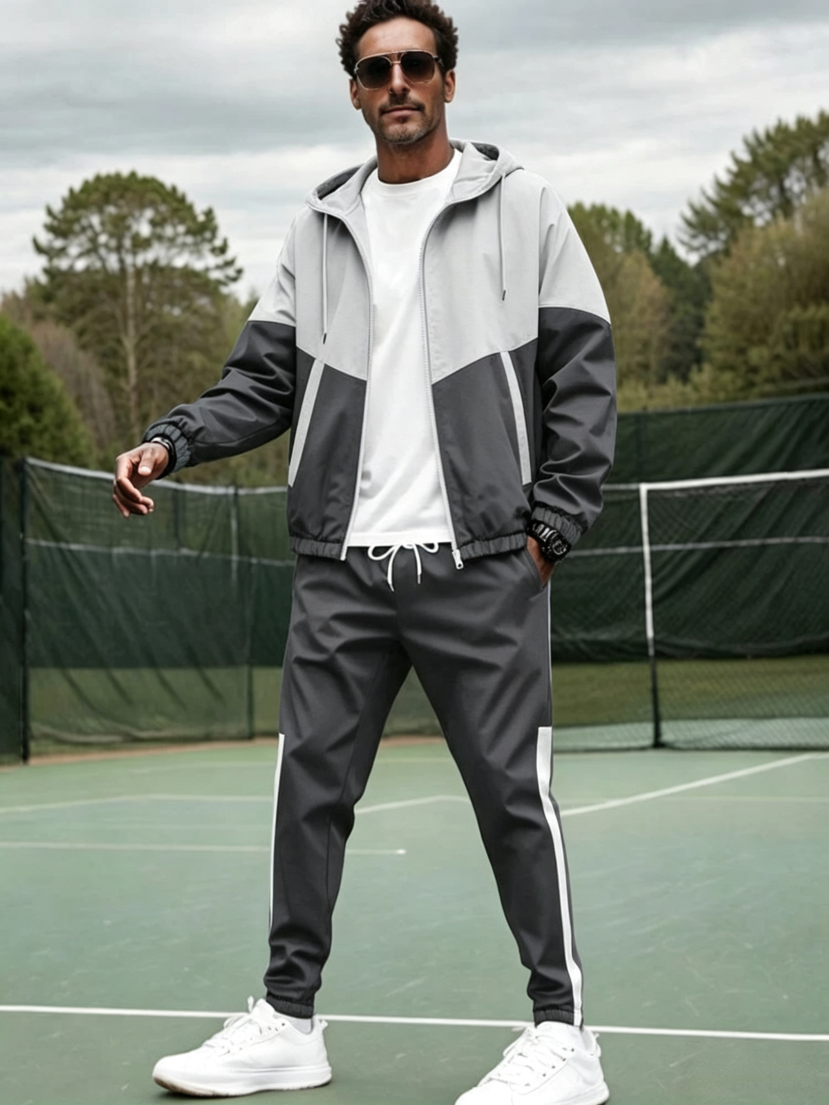 Cozy Color-Block Relaxed Fit Tracksuit