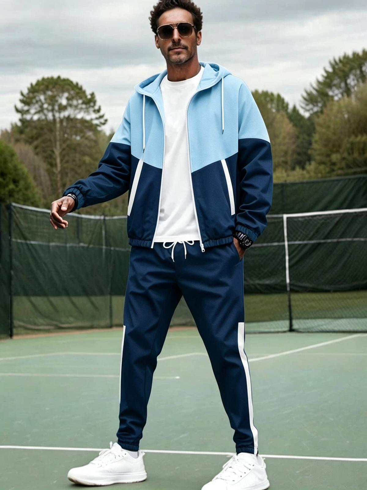 Cozy Color-Block Relaxed Fit Tracksuit