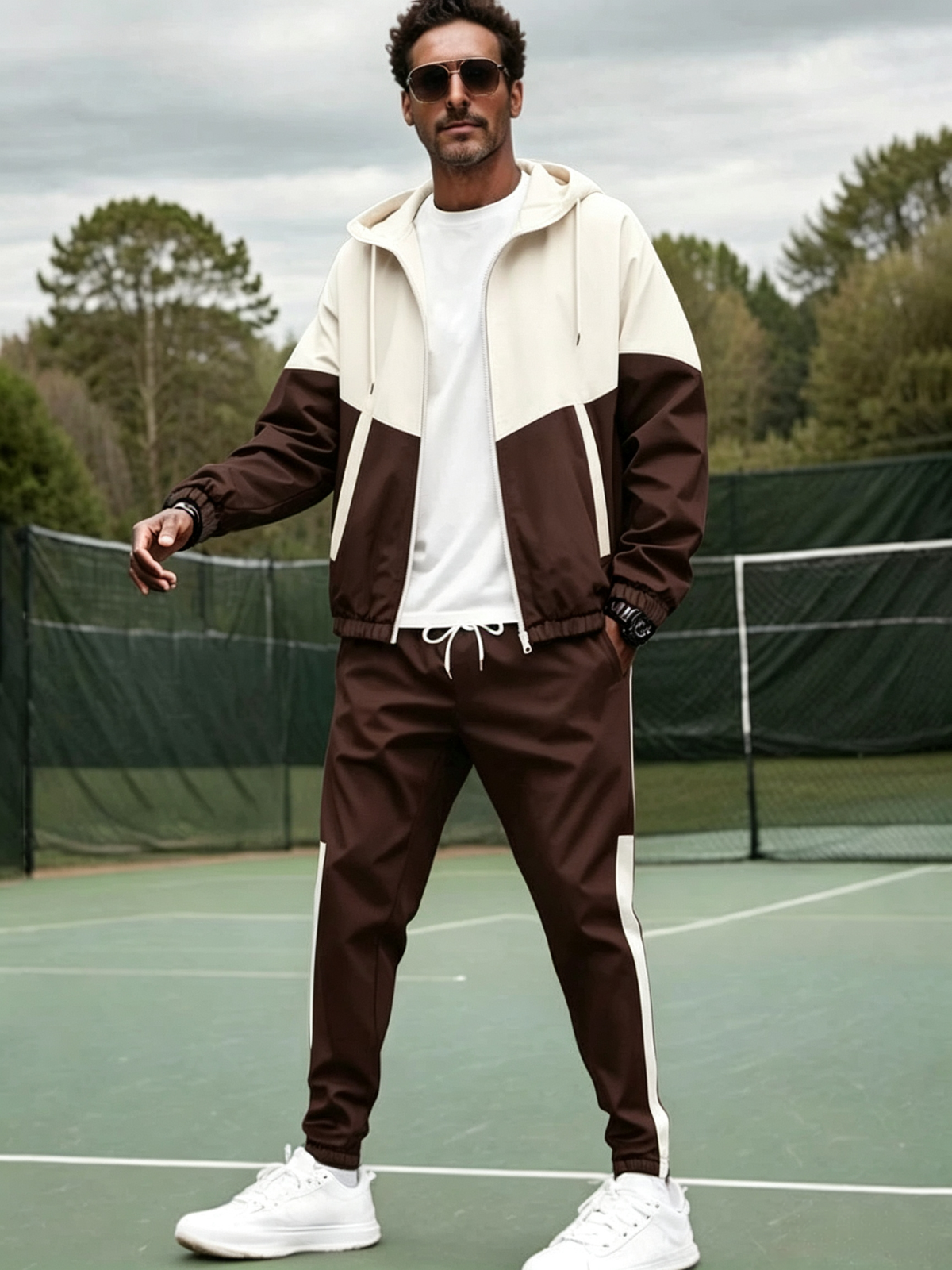 Cozy Color-Block Relaxed Fit Tracksuit