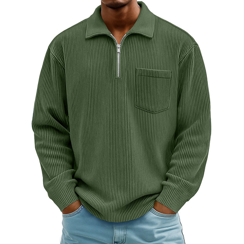 Everyday Ribbed Half-Zip Comfort Sweater