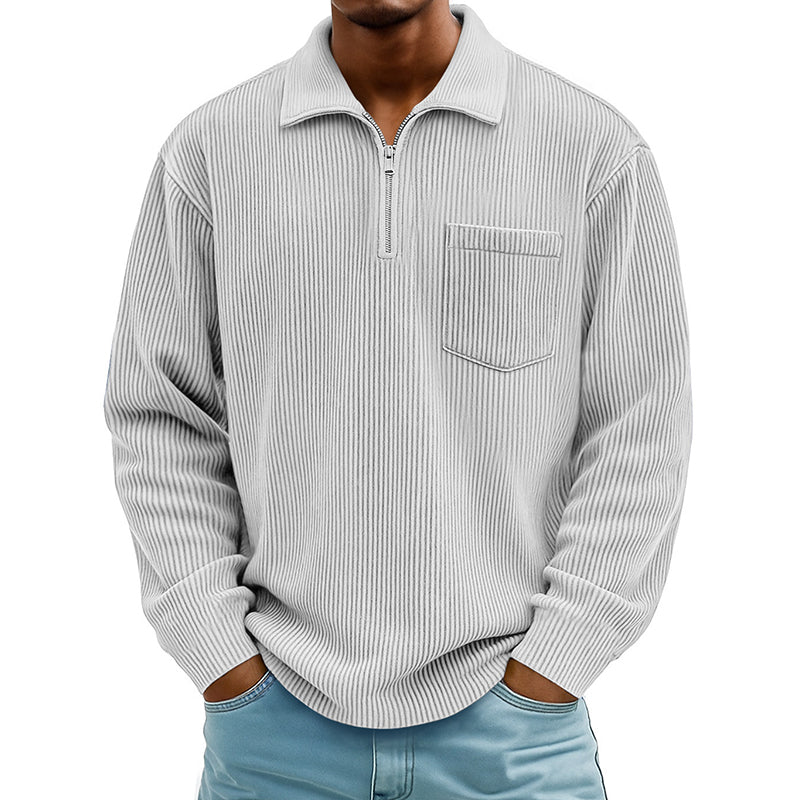 Everyday Ribbed Half-Zip Comfort Sweater