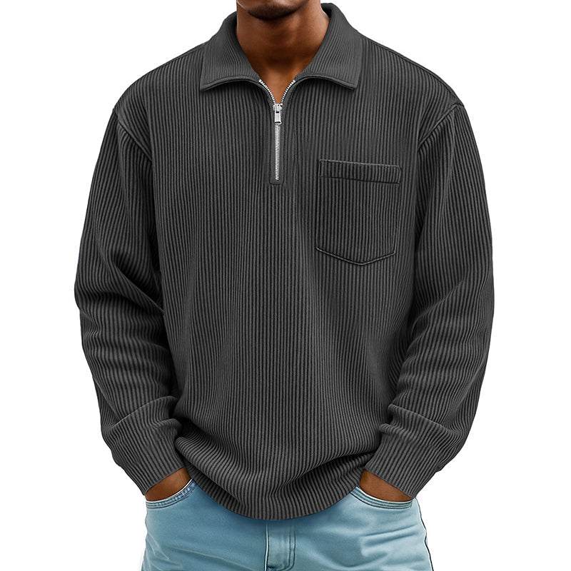Everyday Ribbed Half-Zip Comfort Sweater