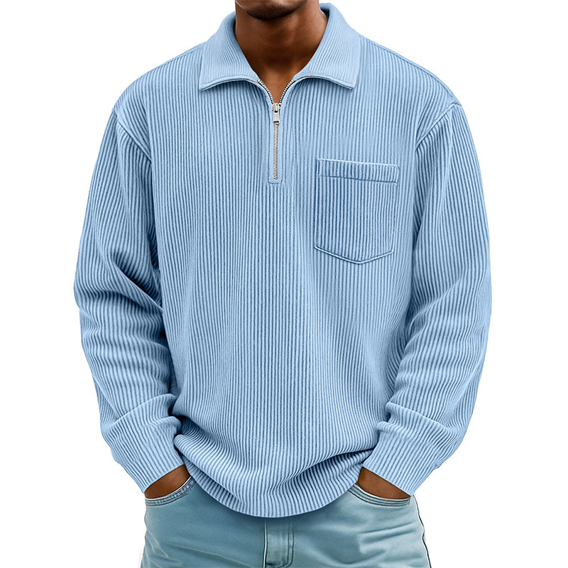 Everyday Ribbed Half-Zip Comfort Sweater