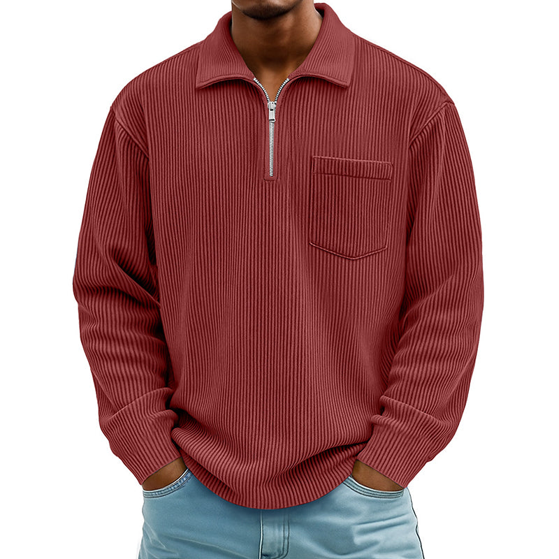 Everyday Ribbed Half-Zip Comfort Sweater