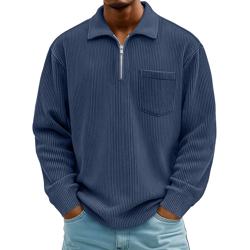 Everyday Ribbed Half-Zip Comfort Sweater