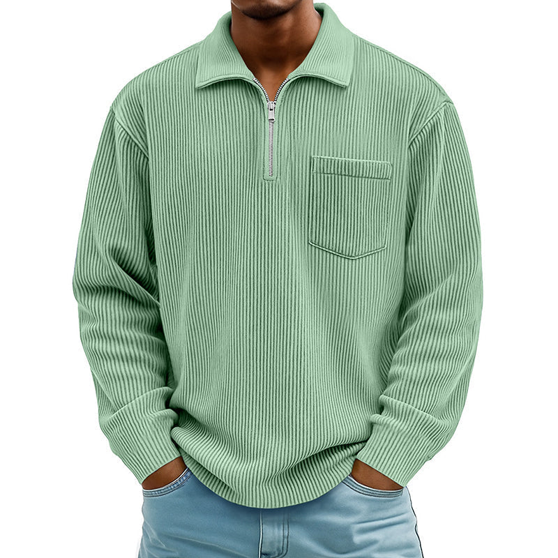 Everyday Ribbed Half-Zip Comfort Sweater
